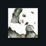 Baby Panda | Niedlich & Furry Leinwanddruck<br><div class="desc">Dieser Aquarelldruck mit einem weichen Pelzbär | Von Melissa Wang</div>