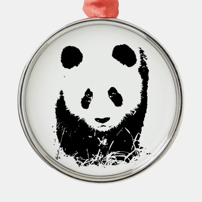 Baby Panda Ornament Aus Metall (Vorne)