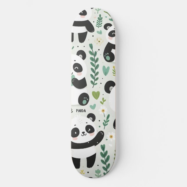 Baby Panda Pattern Skateboard (Vorderseite)