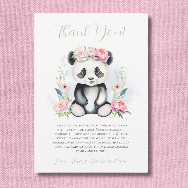 Baby Panda Peonies Jungle Baby Dusche Einladung (Von Creator hochgeladen)
