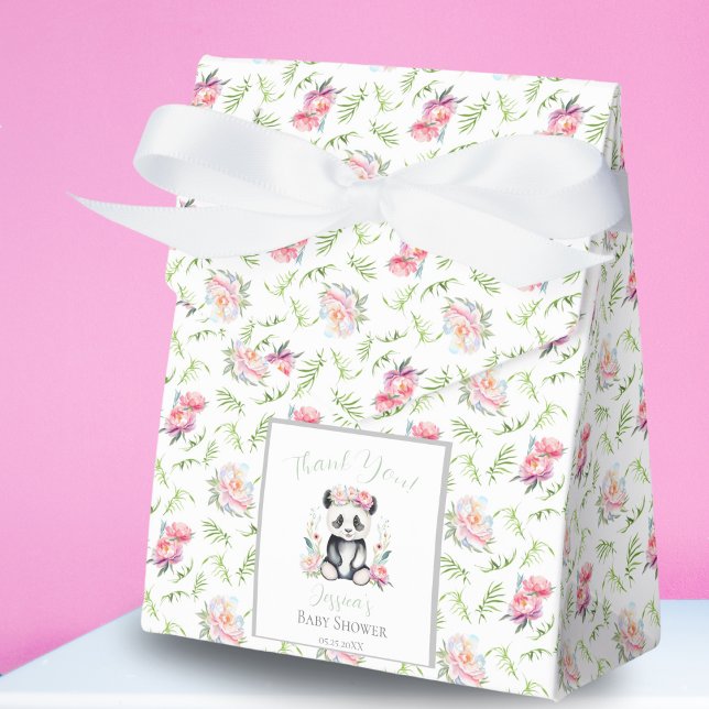 Baby Panda Peonies Jungle Baby Dusche Geschenkschachtel (Von Creator hochgeladen)