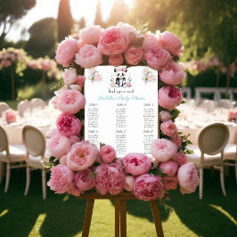 Baby Panda Peonies Jungle Baby Seekarte Poster