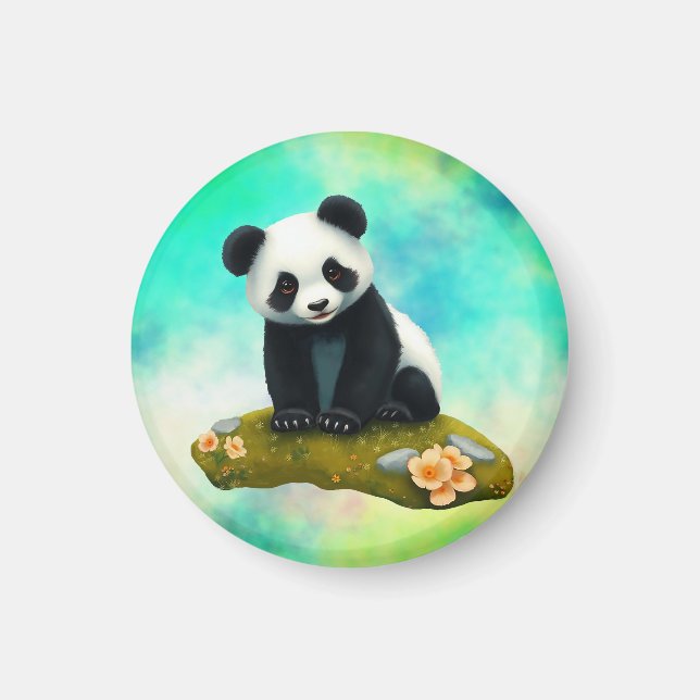 Baby Panda riecht nach den Blume Magnet (Vorne)