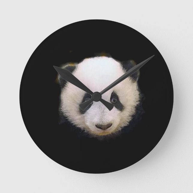 Baby Panda Runde Wanduhr (Vorderseite)