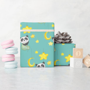 Baby Panda und Moon and Stars Geschenkpapier