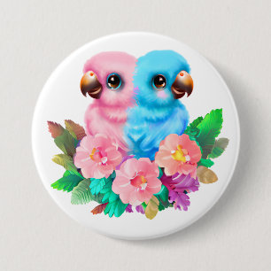 Baby Parrot Twins Button