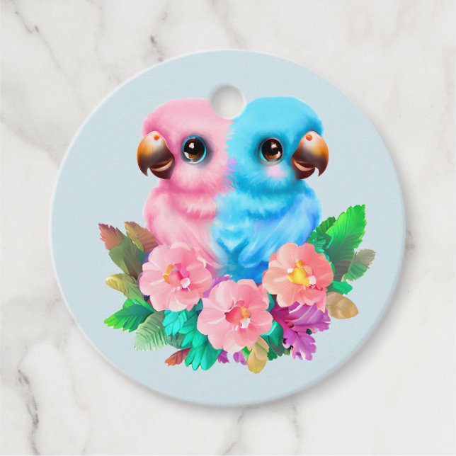 Baby Parrot Twins Geschenkanhänger (Vorderseite)