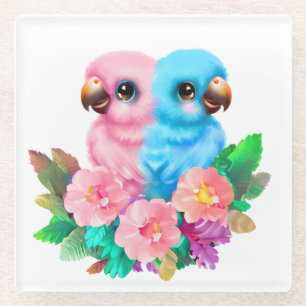 Baby Parrot Twins Glasuntersetzer