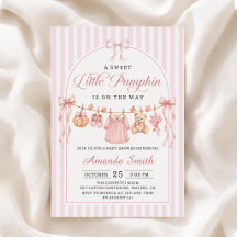 Baby-Party-Einladung mit rosa Schleife und kleinem
