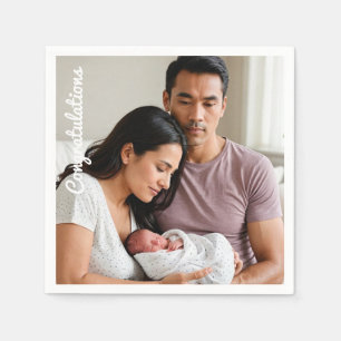 Baby Party Foto Glückwünsche schlucken und sehen Serviette