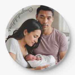 Baby Party Foto Papierplatte schlucken und sehen Pappteller