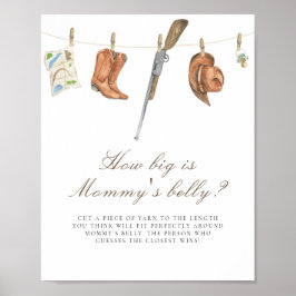Baby-Party für Jäger Wie groß ist Mamas Bauch Poster