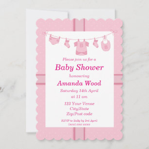 Baby-Party für kleines Mädchen Einladung