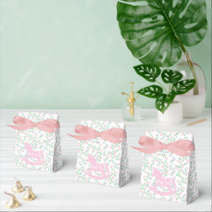 Baby-Party für Mädchen mit rosa Schaukelpferd Geschenkschachtel
