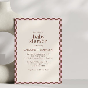 Baby-Party für Paare - Alles in Einem Rosa Braun K Einladung