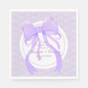 Baby-Party lila Schleife Mädchen  Serviette