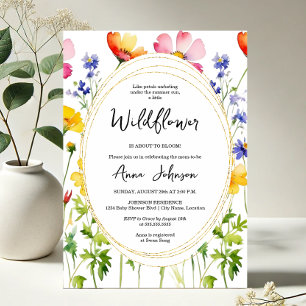 Baby-Party mit blühenden Wildblumen Einladung