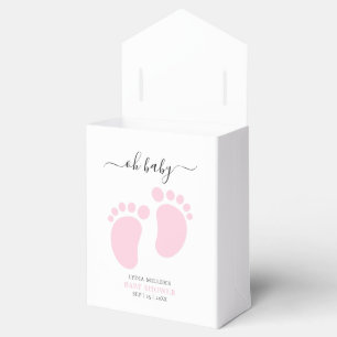 Baby-Party mit rosa Babyfüßen, Mädchen-Baby-Shower Geschenkschachtel