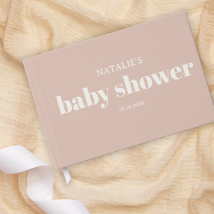Baby-Party mit rosa Sandstein-Typografie  Gästebuch