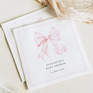Baby-Party mit rosa Schleife Serviette