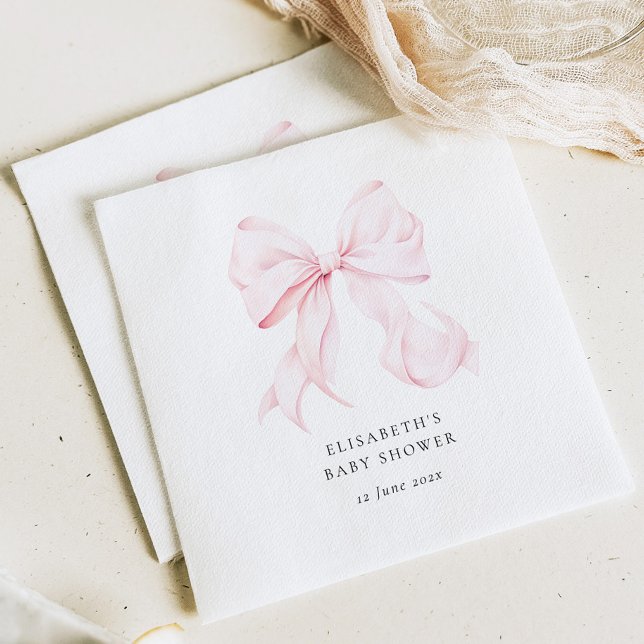 Baby-Party mit rosa Schleife  Serviette (Von Creator hochgeladen)