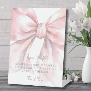 Baby-Party mit rosa Schleife - Toilettenpapier-Raf Sockelschild
