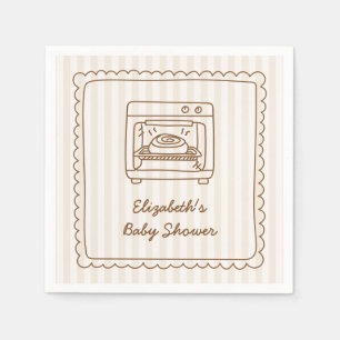 Baby-Party-Servietten 'Streifen-Babybauch' Serviette