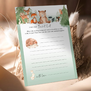 Baby-Party-Spiel im Wald-Design: Bucket-Liste für