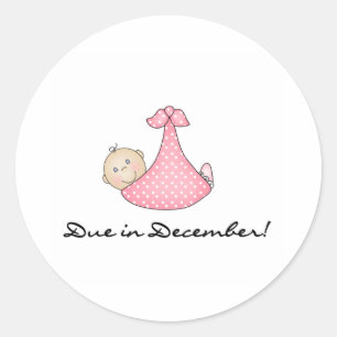 Baby passend im Dezember Runder Aufkleber