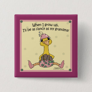 Baby Peahen Extravagant als Oma Button