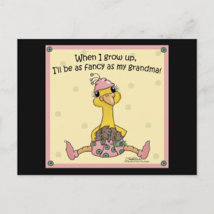 Baby Peahen Extravagant als Oma Postkarte