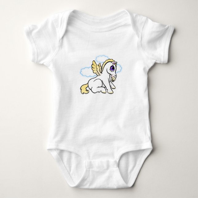 Baby Pegasus mit binky - Blondine Strampler (Vorderseite)