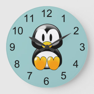 Baby Penguin Animal Wall Clock Große Wanduhr