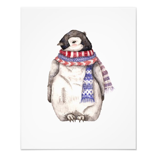 Baby Penguin in Scarf Fotodruck (Vorne)