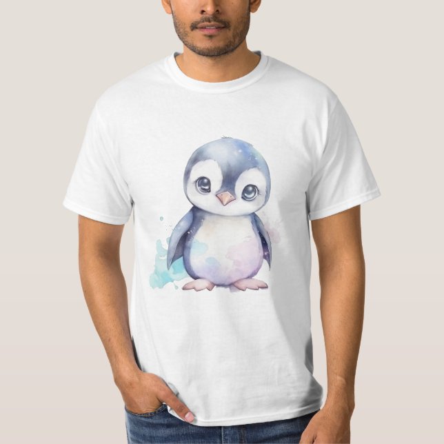 Baby Penguin Men's Basic White T - Shirt (Vorderseite)