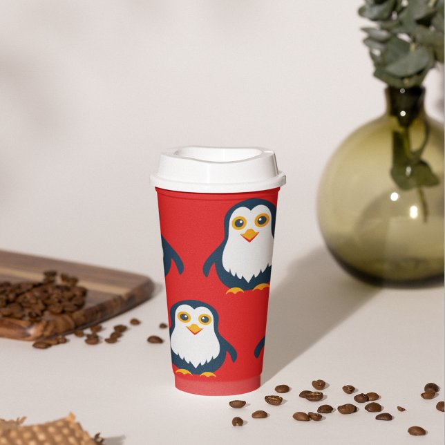 Baby Penguin Pappbecher (baby penguin cartoon kids,adult party stationery, birthday party use and throw paper cups)