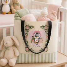 Baby Penguin Personalisiert Yellow Tote Bag