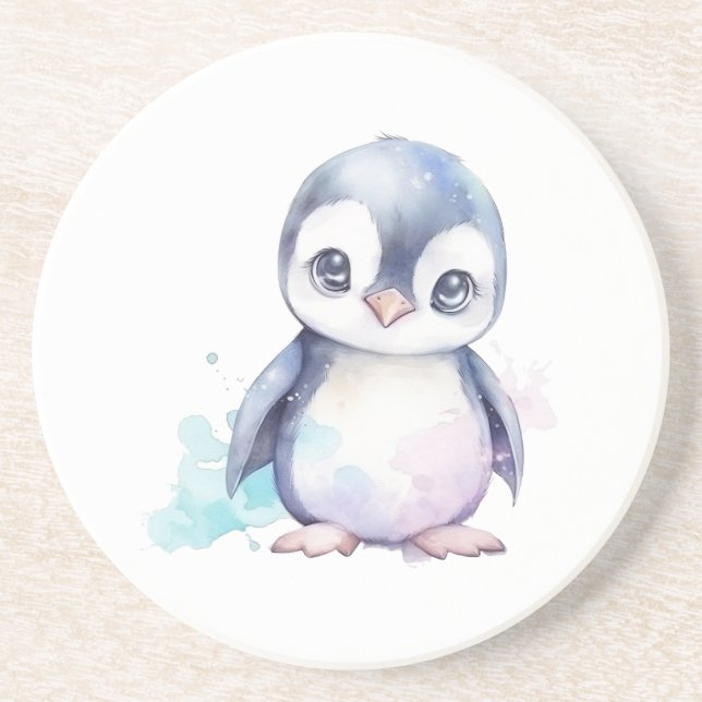 Baby Penguin Sandstone Untersetzer (Vorne)