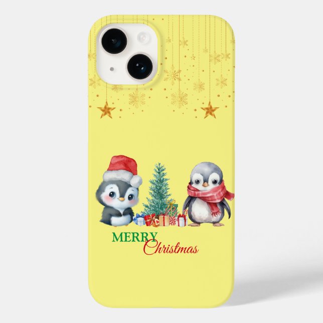 Baby Penguin Santa Red Green Frohe Weihnachts-Part Case-Mate iPhone Hülle (Rückseite)