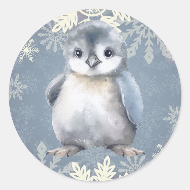 Baby Penguin Snowflake Stickers (Vorderseite)