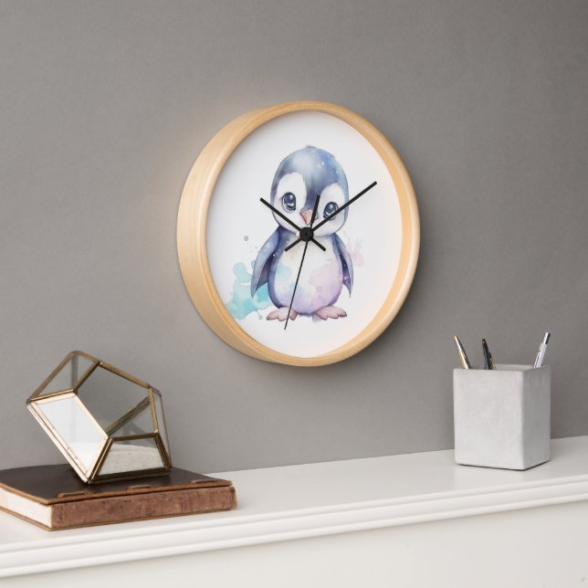 Baby Penguin Wall Clock Uhr (Büro)