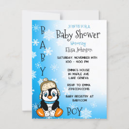 Baby Penguin Winter Baby Dusche Postkarte
