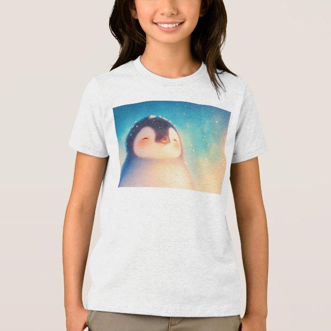 Baby Penguin Winter World Tri-Blend Shirt (Vorderseite)