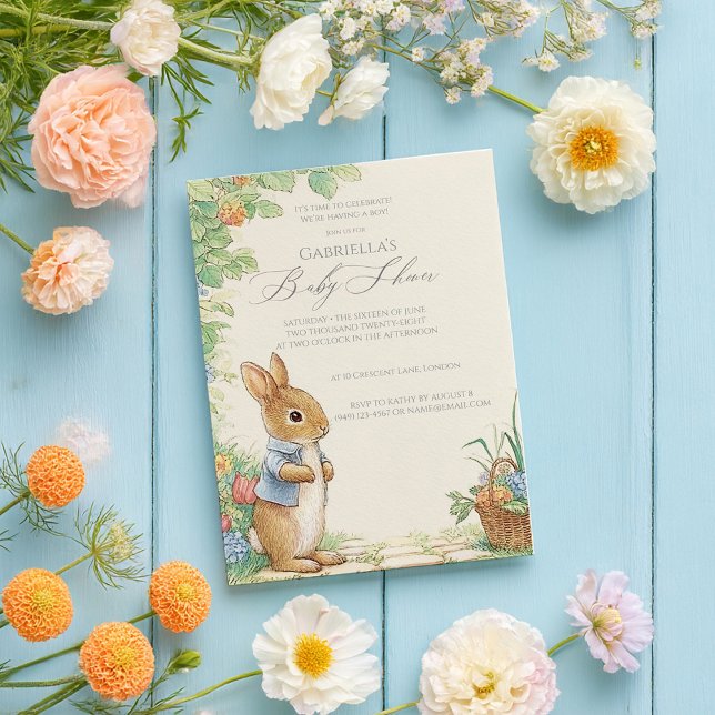 Baby Peter Rabbit Garden Baby Dusche Einladung (Von Creator hochgeladen)