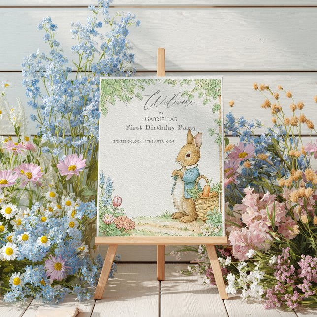 Baby Peter Rabbit Garden Welcome Board Poster (Von Creator hochgeladen)