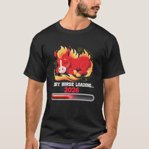 Baby-Pferd lädt 2026 Chinesisches Neujahr Schwange T-Shirt