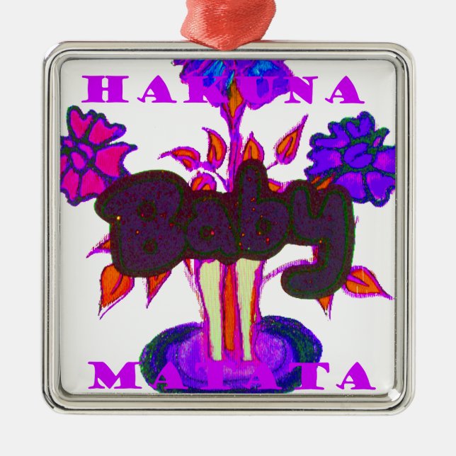 Baby Pflanze Hakuna Matata gifts.png Ornament Aus Metall (Vorne)