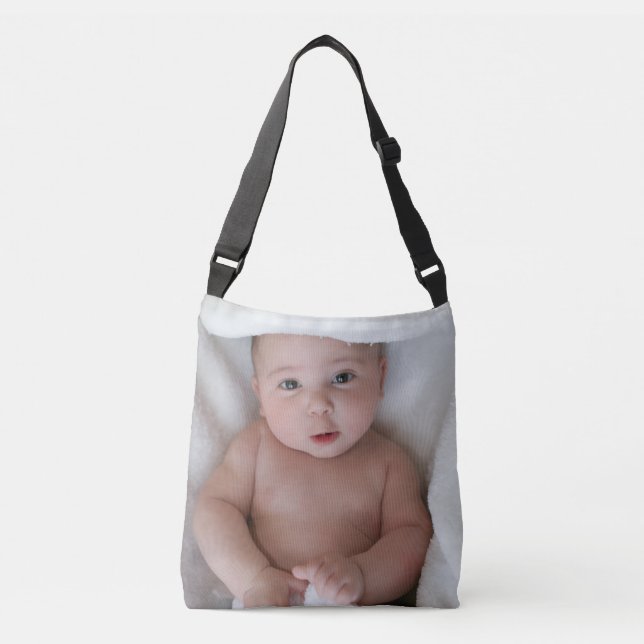 BABY PHOTO TOTE CROSS BODY BAG CUSTOM TRAGETASCHEN MIT LANGEN TRÄGERN (Vorderseite)