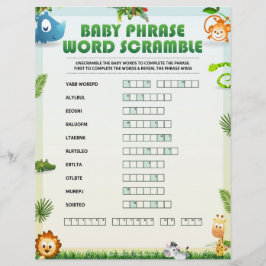 Baby Phrase Word Scramble [Tierthema] Briefbogen