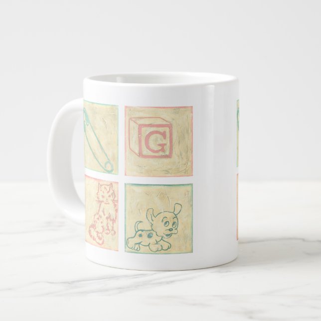 Baby Picture Blocks von Chariklia Zarris Jumbo-Tasse (Vorderseite Links)
